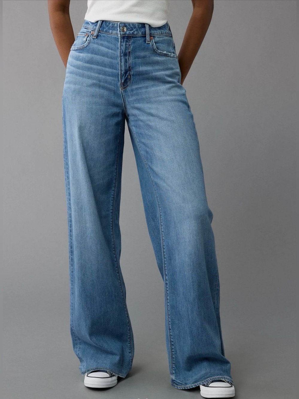 American Eagle Baggy Wide Leg Jeans Size 0 Regular 👖💙